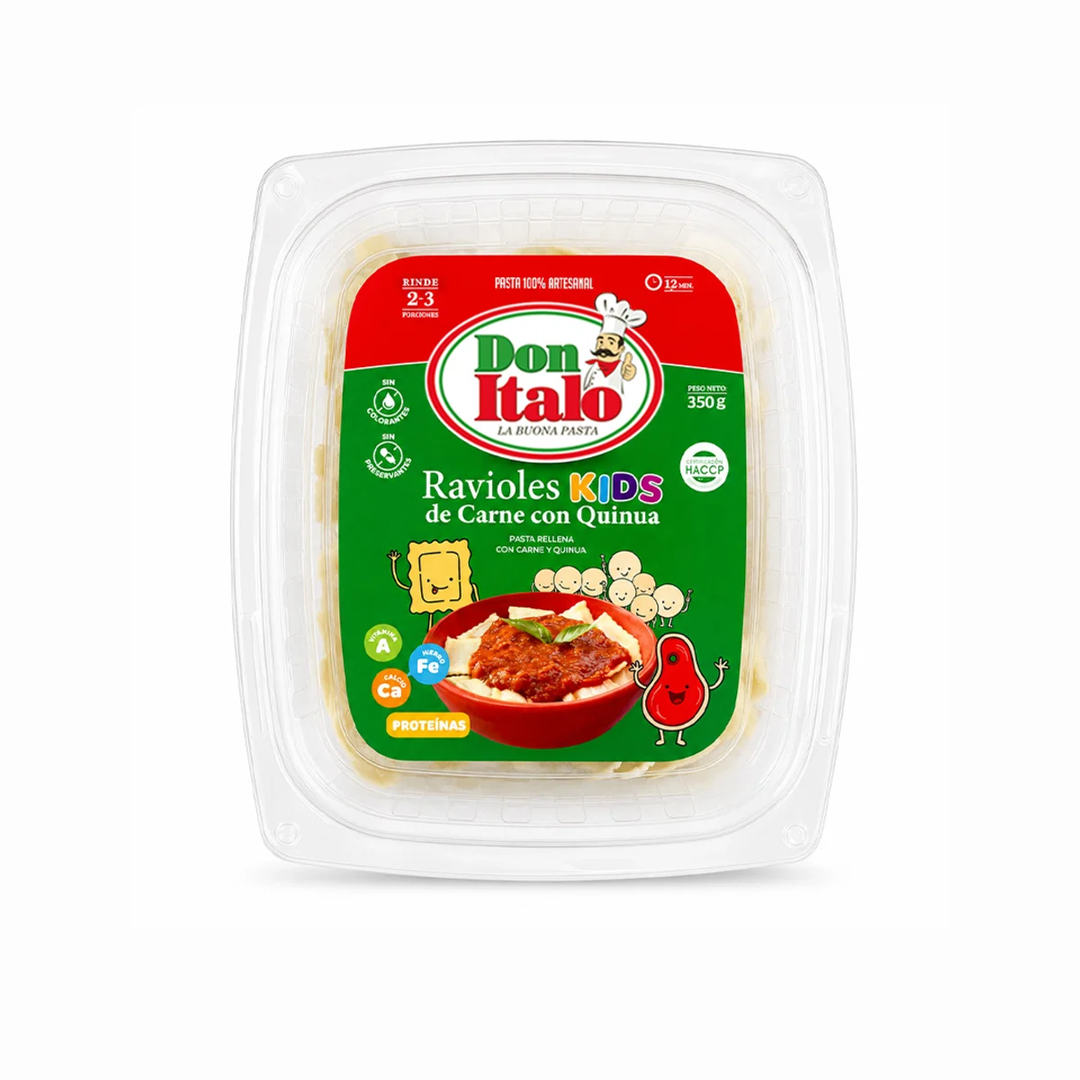 Ravioles Kids de Queso Ricotta, Espinaca y Brócoli 350 g